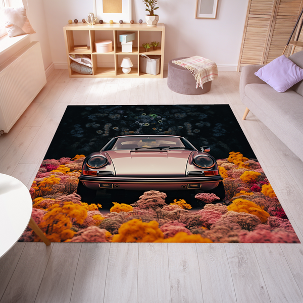 Rose Gold Sports Car in Flowers